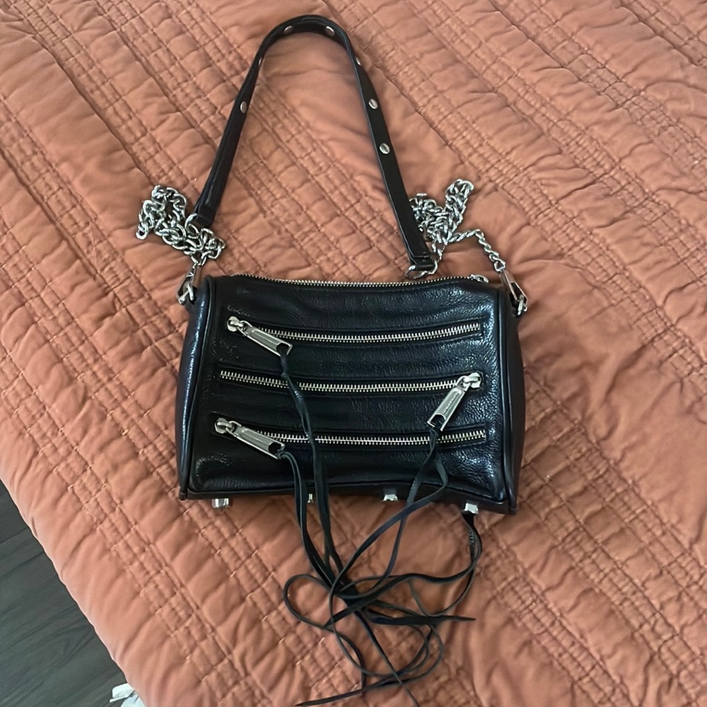 Rebecca Minkoff Black and Silver Crossbody